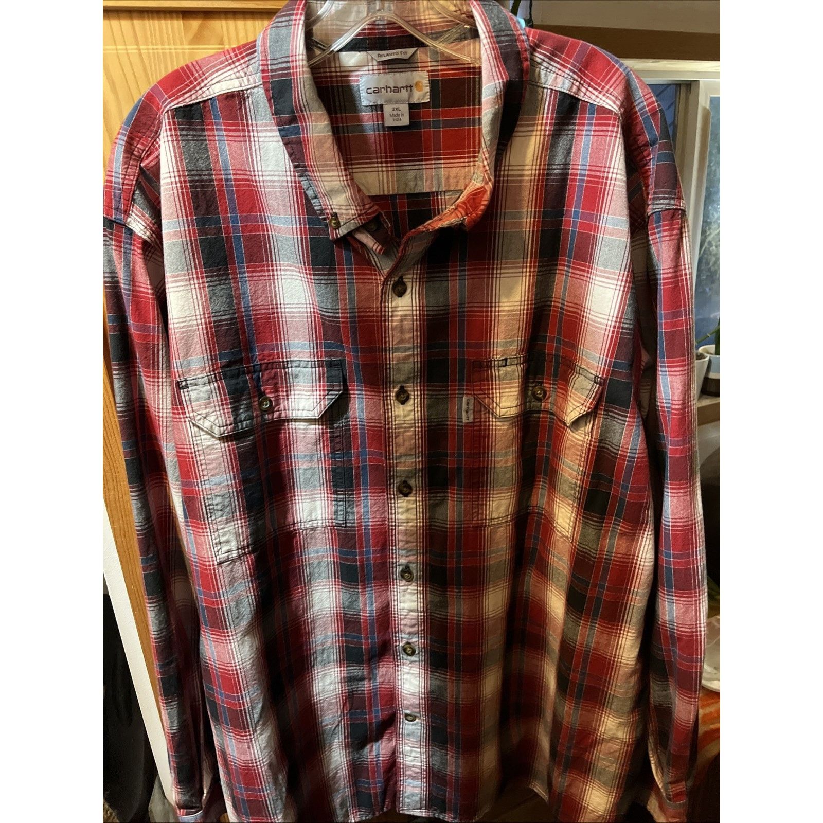 Carhartt Carhartt Shirt Mens XXL Red Plaid Outdoor Relaxed Fit Button Size US XXL / EU 58 / 5 - 11 Thumbnail