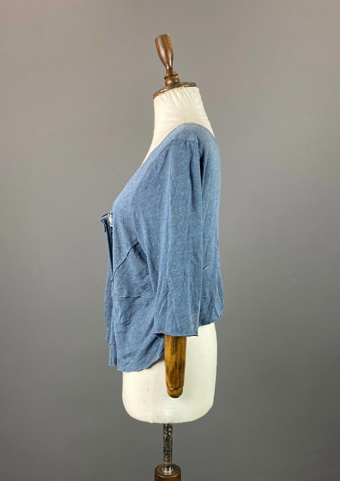 Designer Barbara Speer Blue Designed 3/4 Sleeve Cardigan Cape Size 2 Size XS / US 0-2 / IT 36-38 - 3 Thumbnail