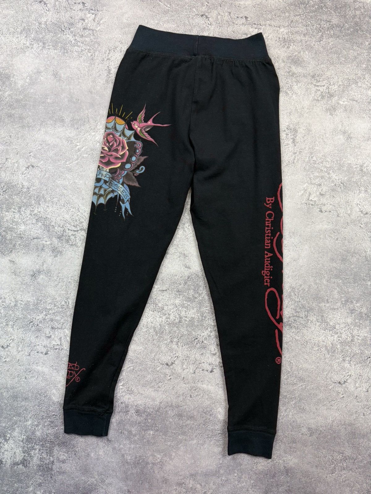 Ed Hardy Ed Hardy by Christian Audigier Black Leggings Y2K Steetwear Size 26" / US 2 / IT 38 - 16 Thumbnail