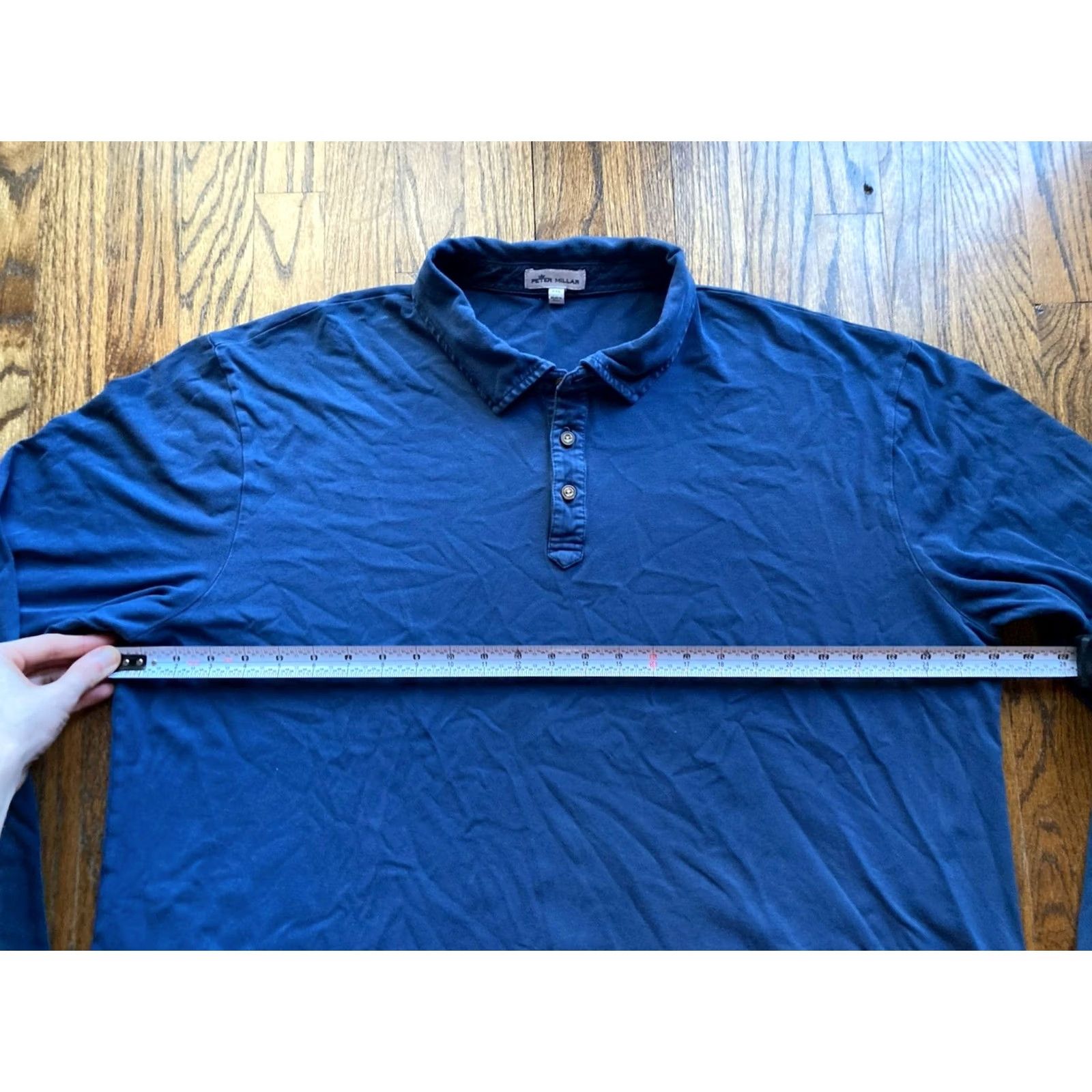 Peter Millar Peter Millar Polo Shirt Mens 2XL Jersey Long Sleeve Pima Cotton Navy Blue Classic Casual Golf Men's Size US XXL / EU 58 / 5 - 7 Thumbnail