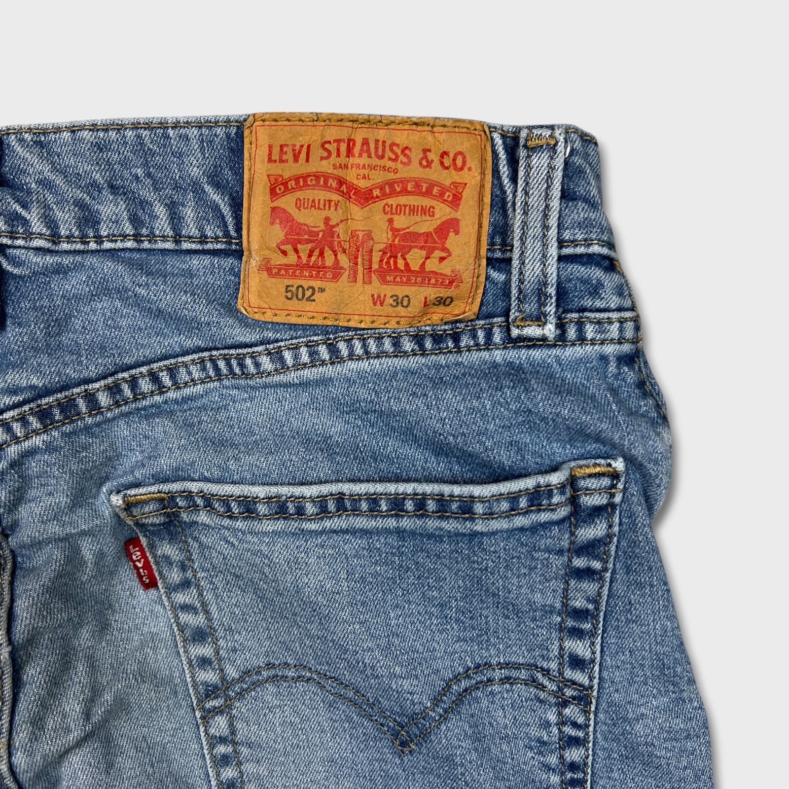 Levi's × Vintage Levi's 502 Jeans 30x30 Regular Taper Fit Faded Denim Pants Size US 30 / EU 46 - 8 Thumbnail