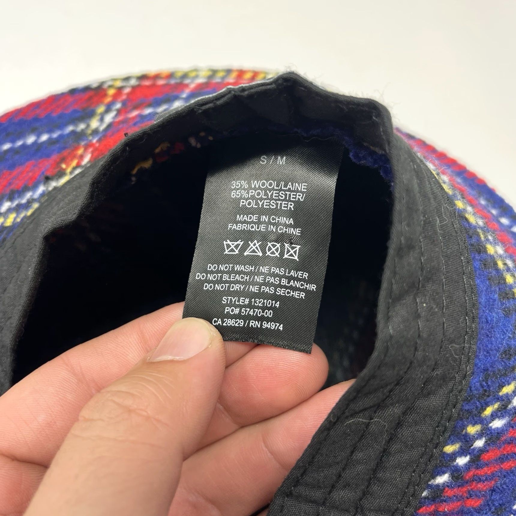 Logo 7 Stussy Big Logo Hat Fishermans Blue Plaid Wool S/M RARE Mens Size ONE SIZE - 5 Thumbnail