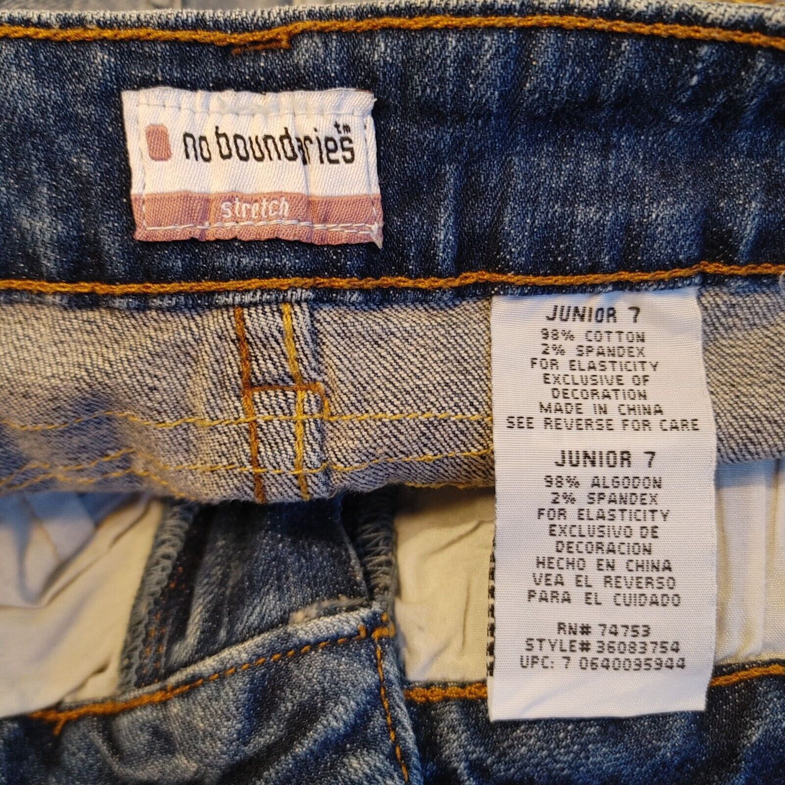 Other No Boundaries Girls/Junior Blue Jean Denim Stretch Mini Skir Size 26" / US 2 / IT 38 - 3 Thumbnail