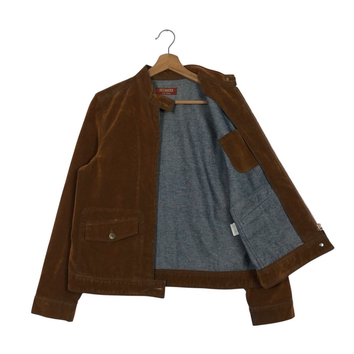 Japanese Brand 🔥RICH BROWN CROPPED CHORE BIKER JACKET SKY BOMBER Size US L / EU 52-54 / 3 - 13 Thumbnail