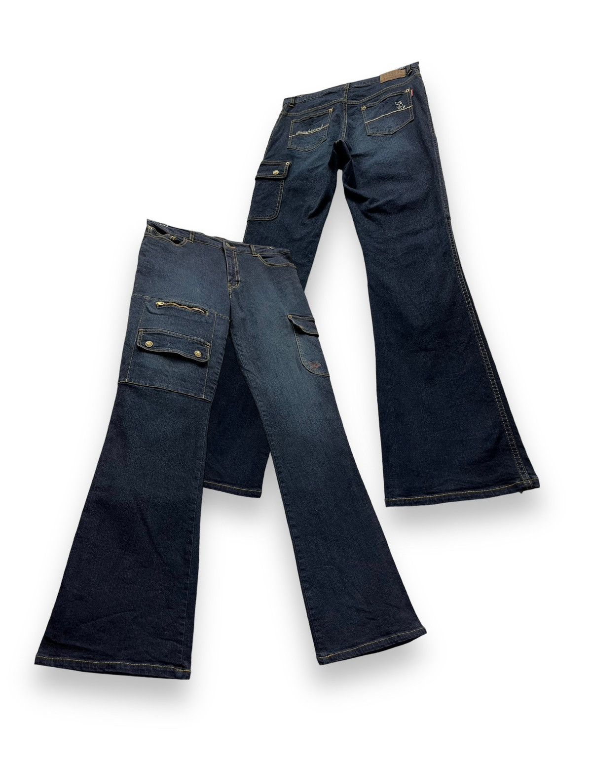 90's FLARE! SARAH NAUGHTY ANGEL Stretch Denim Multipocket