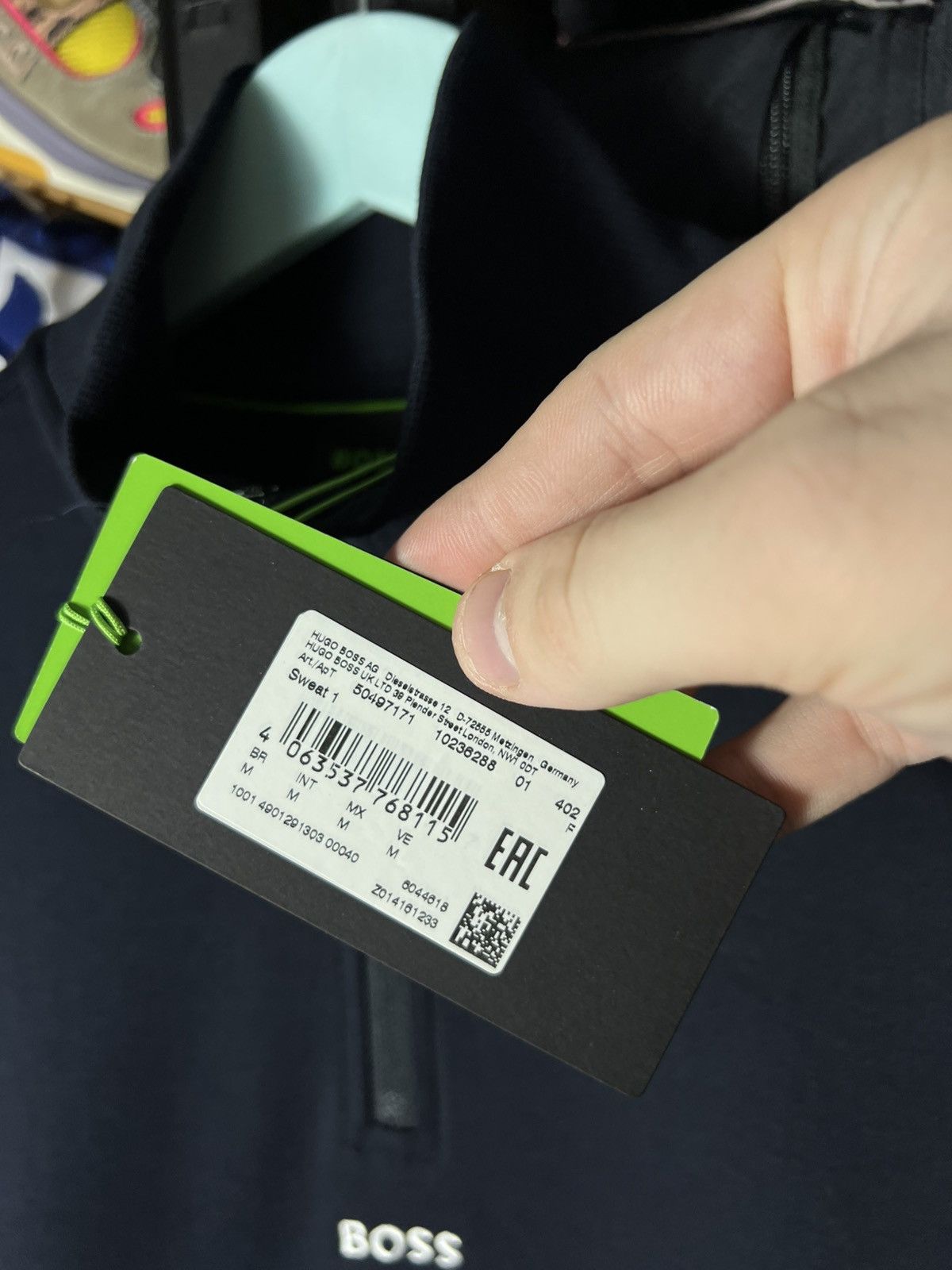 Hugo Boss 🖤 NWT BOSS Quarter 1/4 Zip Sweatshirt – Navy – Size M Size US M / EU 48-50 / 2 - 6 Thumbnail