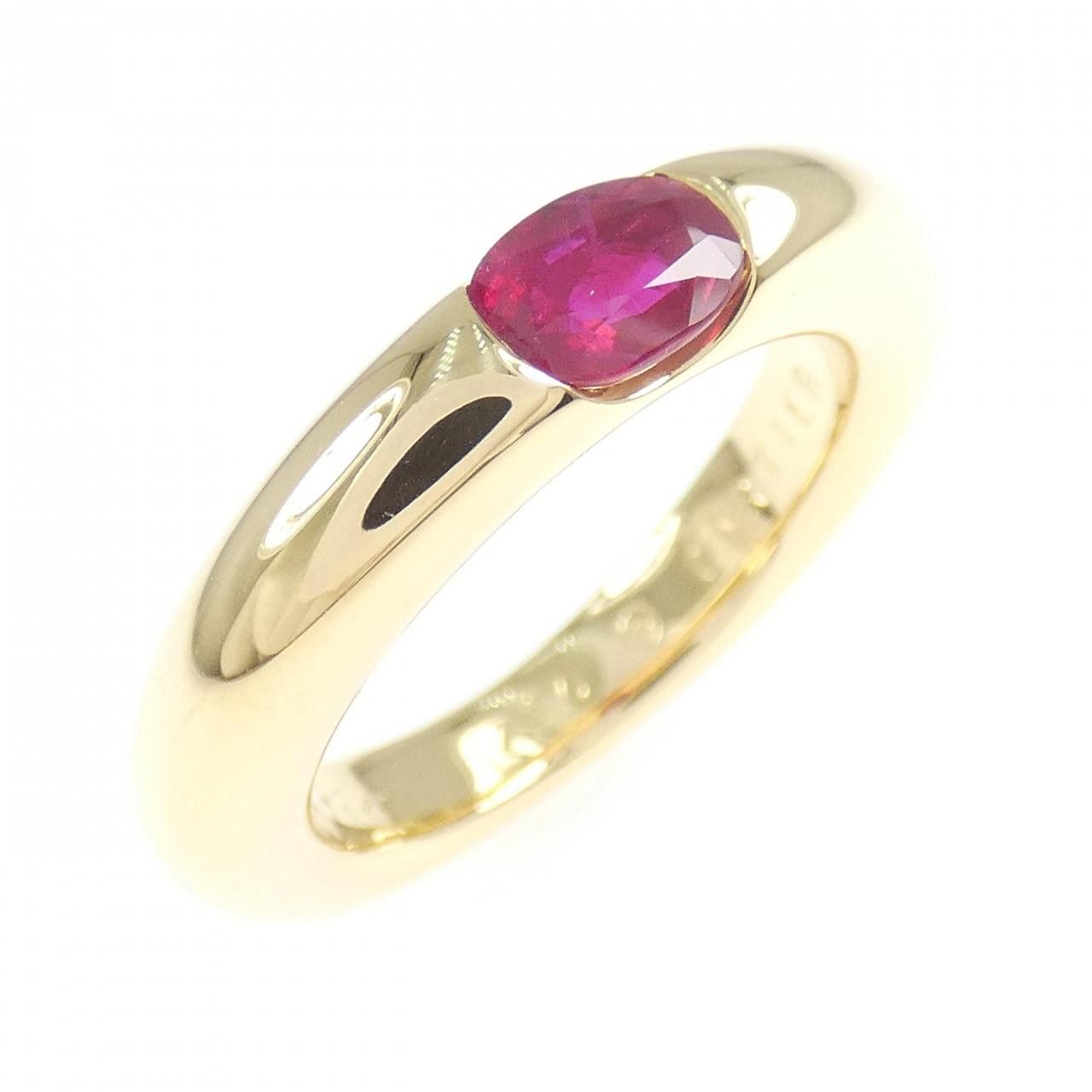 Cartier Cartier Cartier Ellipse Au750 Ruby Ring Size 9 Precious Metal Ring DUTY FREE for USA Size ONE SIZE - 1 Thumbnail