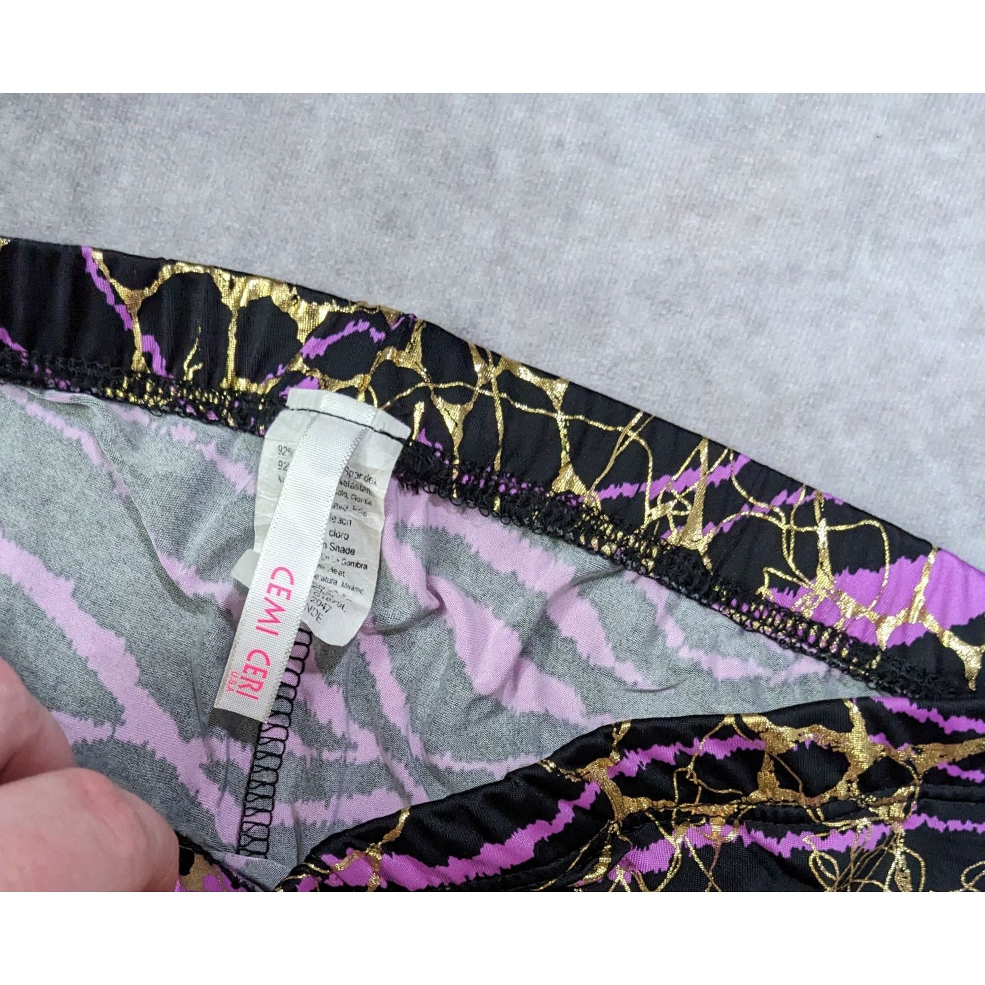 Other Purple Zebra Gold Accent Leggings by Cemi Ceri Size 27" / US 4 / IT 40 - 5 Thumbnail