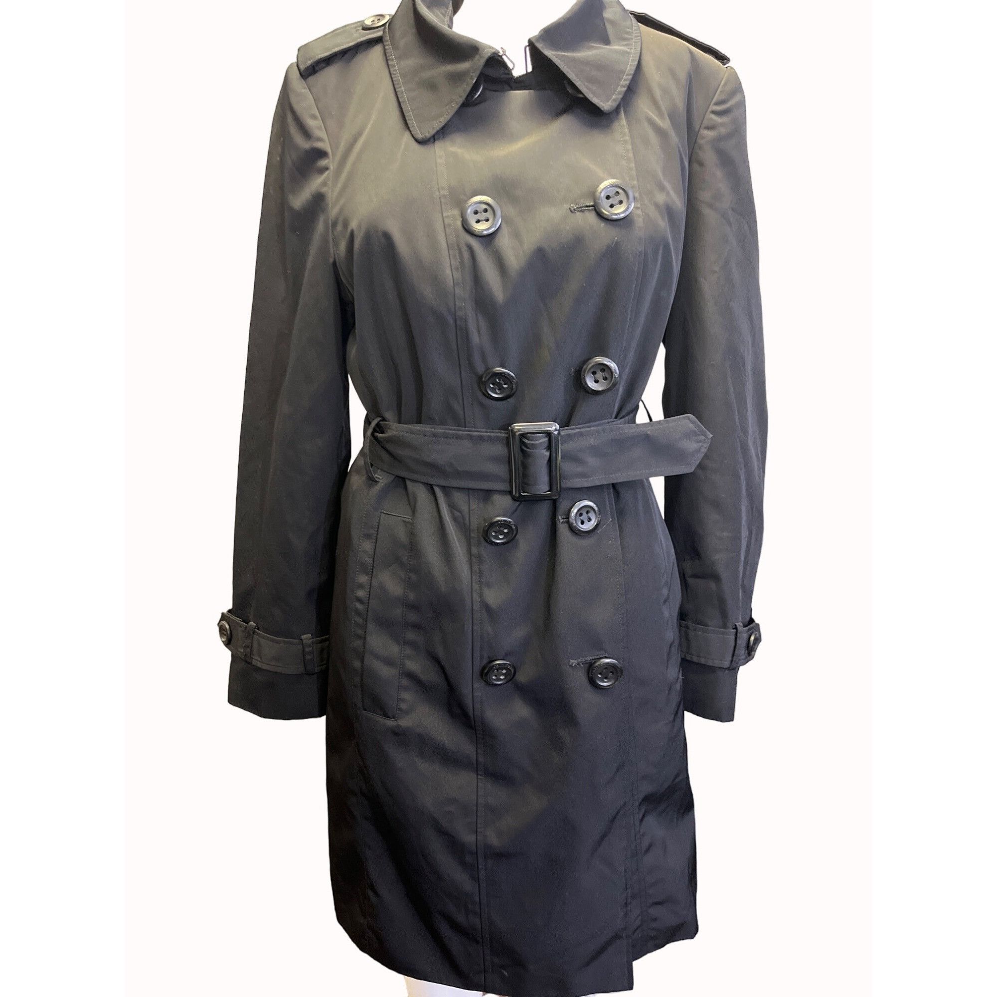 Calvin Klein Calvin Klein Women's Black Long Trench Coat Size M SKU 5773 Size M / US 6-8 / IT 42-44 - 1 Thumbnail