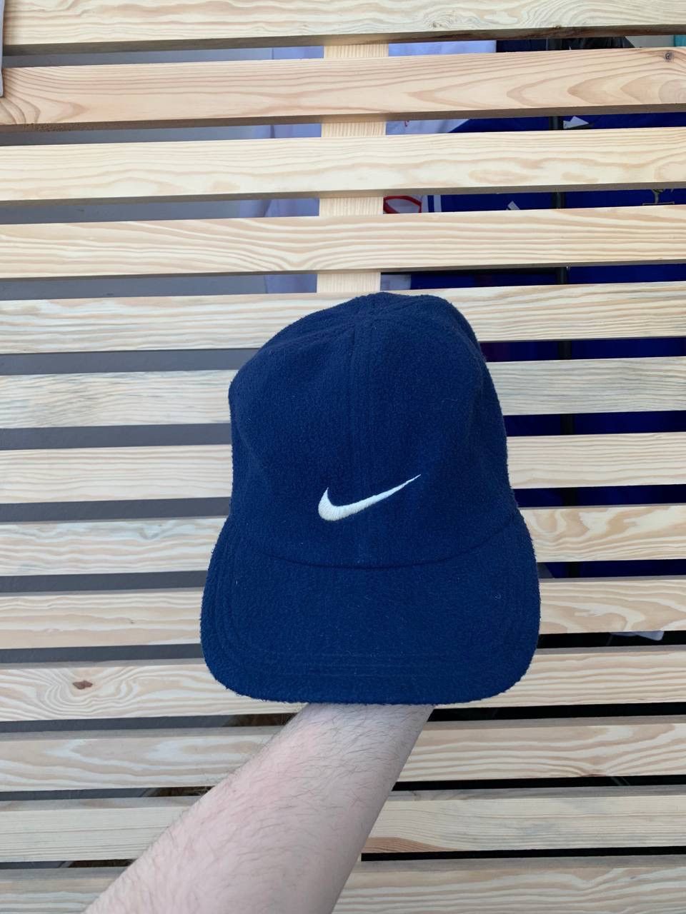 Nike × Vintage Vintage Nike-Fit Navy Fleece 2 In 1 Cap Ear Cover Hat Size ONE SIZE - 4 Thumbnail