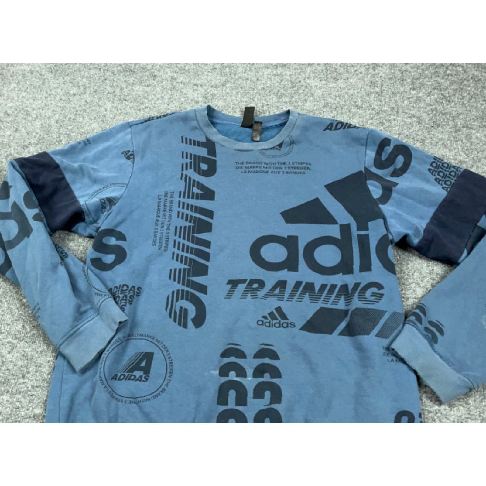 Adidas adidas Blue Black All Over Print Sweatshirt Adult Large Pullover Fleece 90s Mens Size US L / EU 52-54 / 3 - 5 Thumbnail