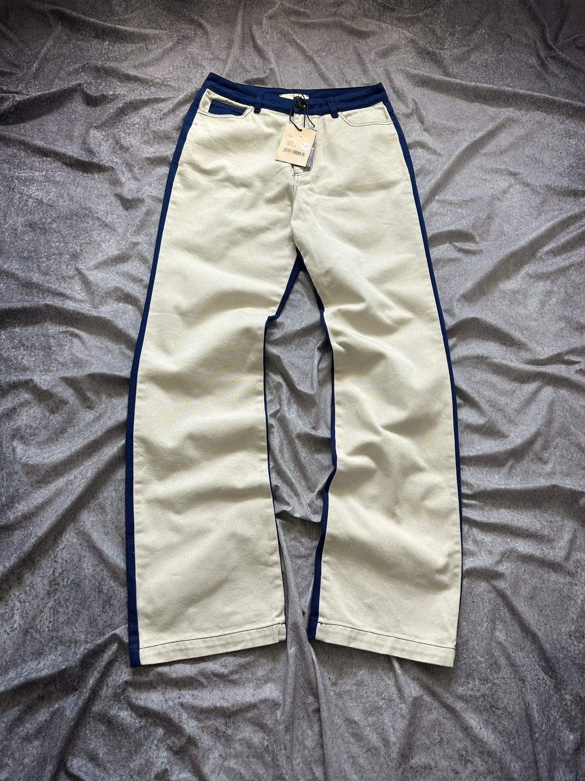 Paloma Wool Paloma Wool Dax Pant EU38 Cream Blue Straight High Waist Size 26" / US 2 / IT 38 - 2 Thumbnail