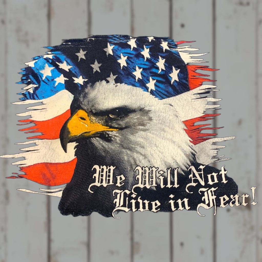Gildan VINTAGE Gildan Patriotic Shirt Blue XL Short Sleeve Bald Eagle Mens Size US XL / EU 56 / 4 - 1 Thumbnail
