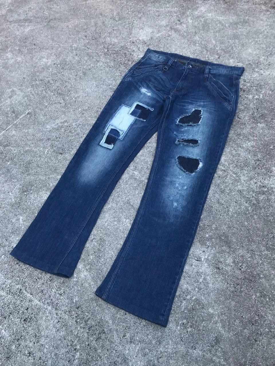 Japanese Brand FLARED NCFM Japan patched distressed tornado mart style Size US 31 - 3 Thumbnail