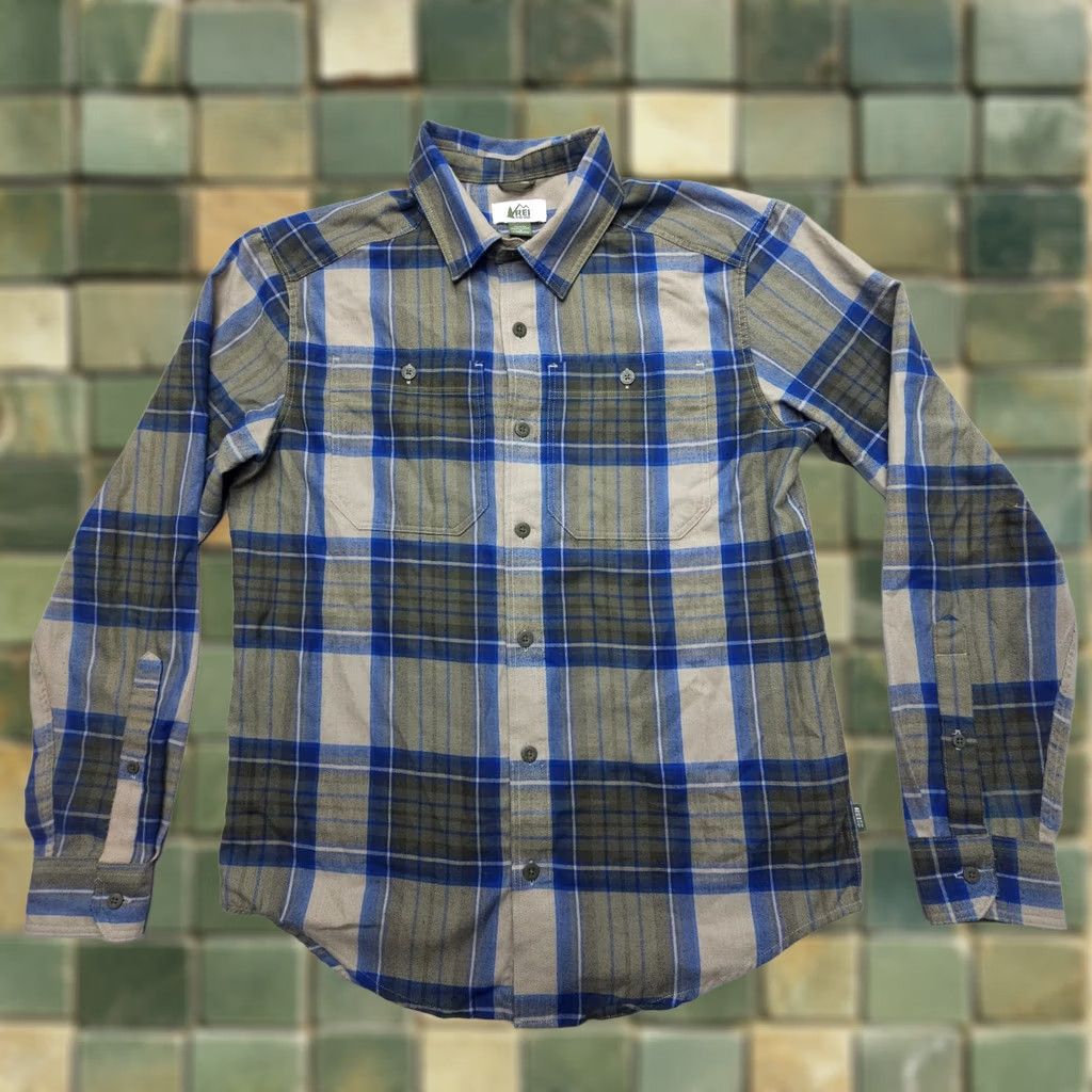 Vintage REI Co-op Poly Wool Flannel Shirt Mens Small Plaid Camp Outdoor Hiking Button Up Size US S / EU 44-46 / 1 - 1 Thumbnail