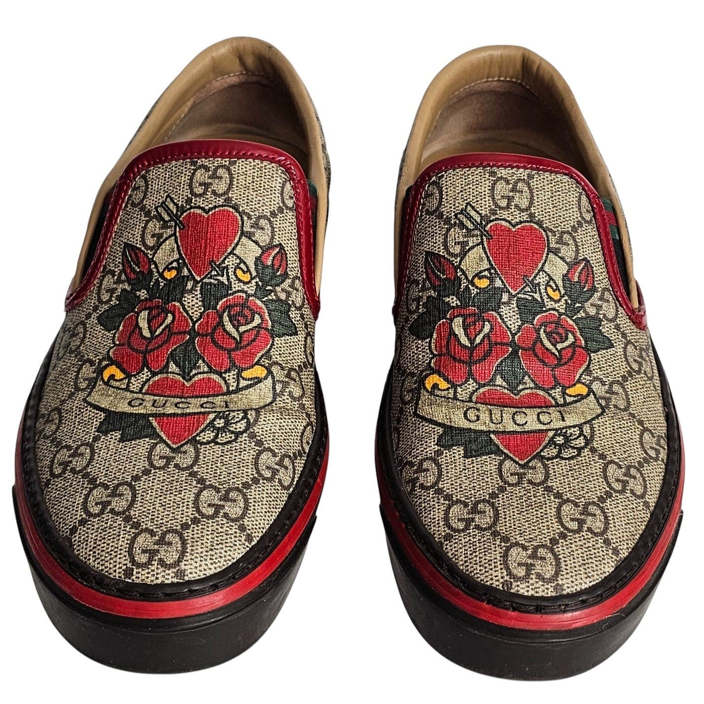 Gucci Gucci GG Supreme coated canvas slip-on loafers Size US 6 / IT 36 - 1 Thumbnail