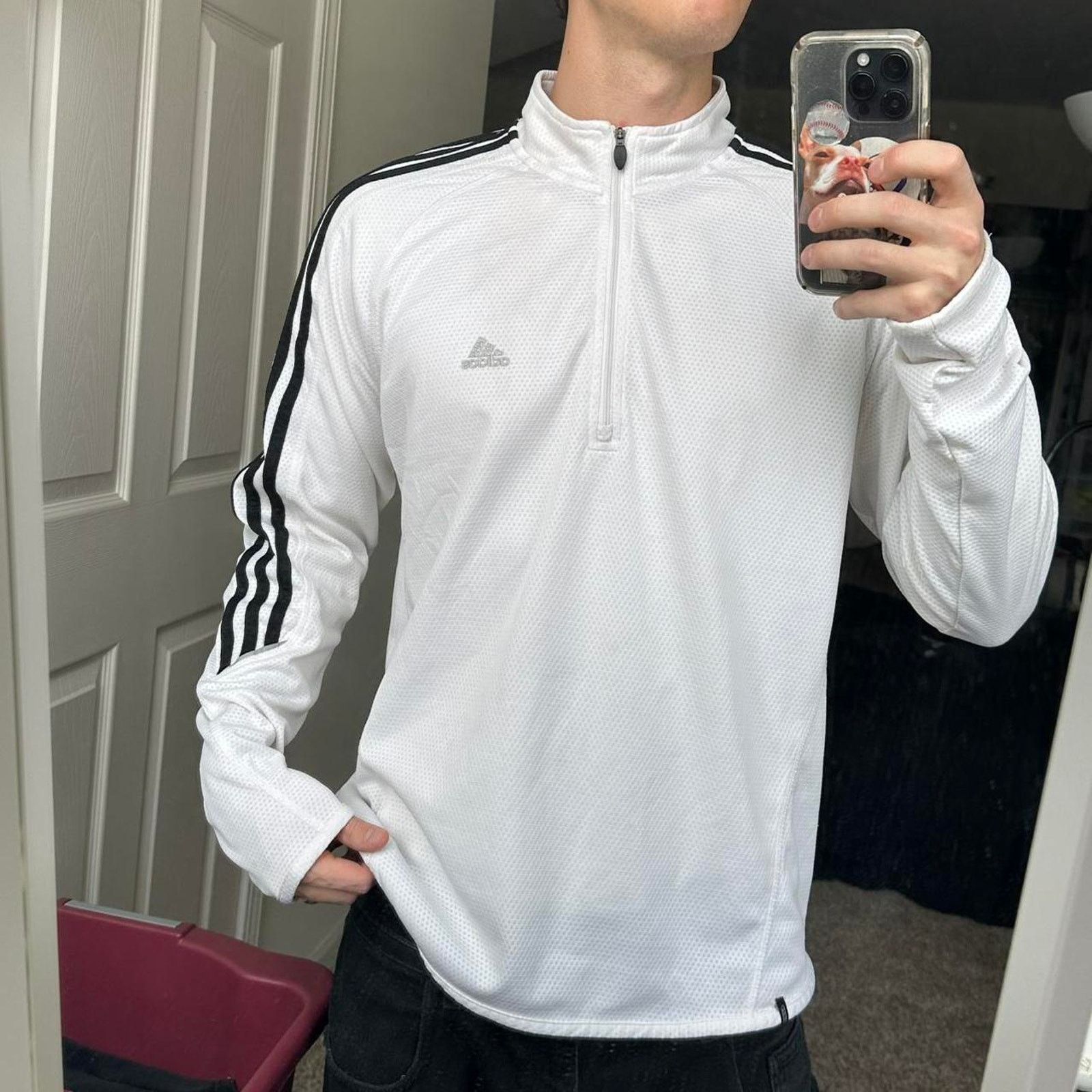 Adidas × Vintage Vintage Y2K Adidas Quarterzip Fitted Dri Fit Longsleeve Size US XL / EU 56 / 4 - 1 Thumbnail