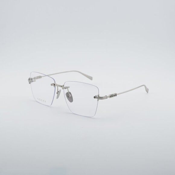 Gucci Gucci GG1938O 002 Eyeglasses Silver 54mm Rimless Square Fram Size ONE SIZE - 1 Thumbnail