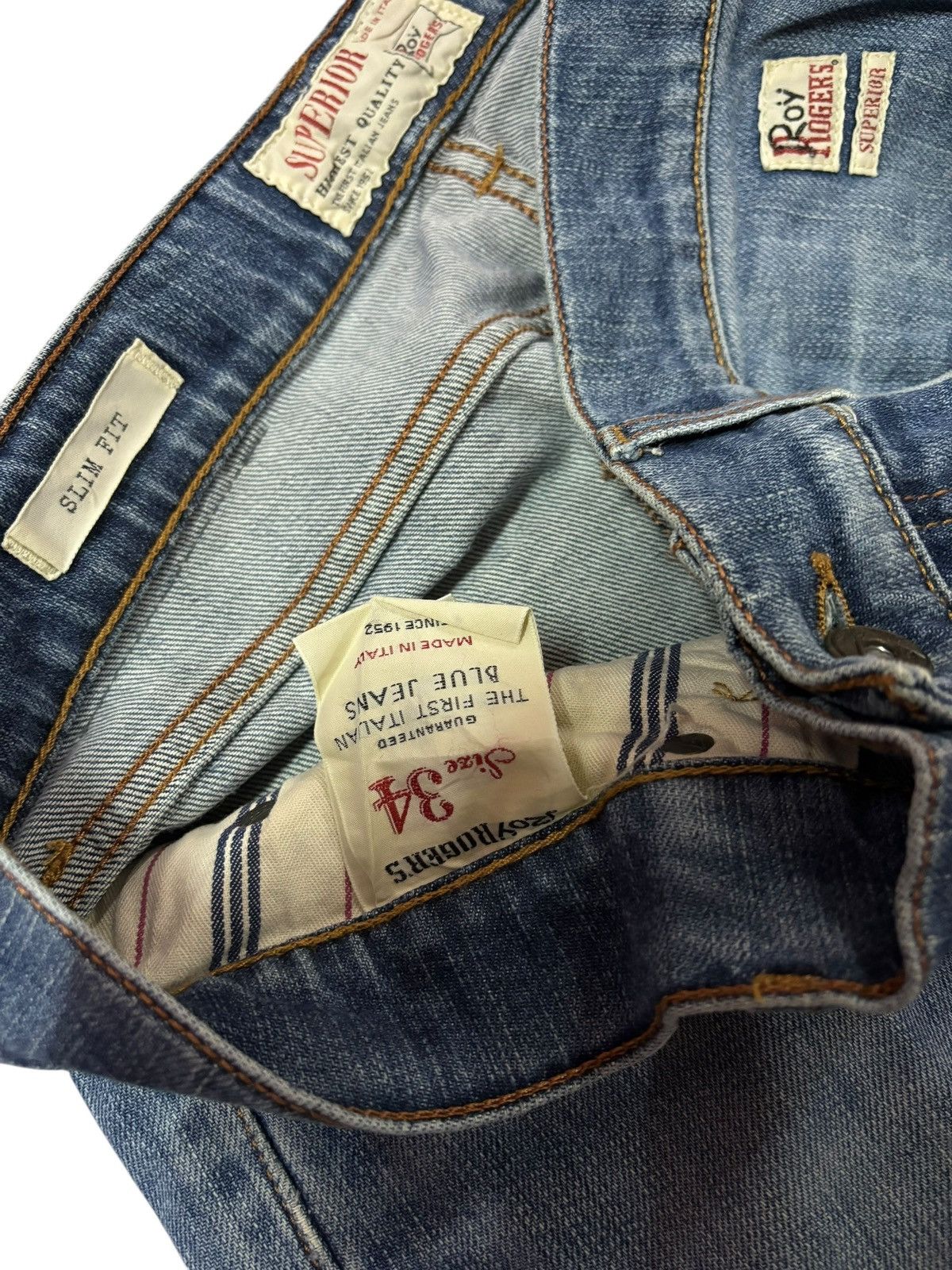 Roy Denim Vtg 90s Deadstock Roy Rogers Selvedge Distressed Jeans Size US 32 / EU 48 - 13 Thumbnail