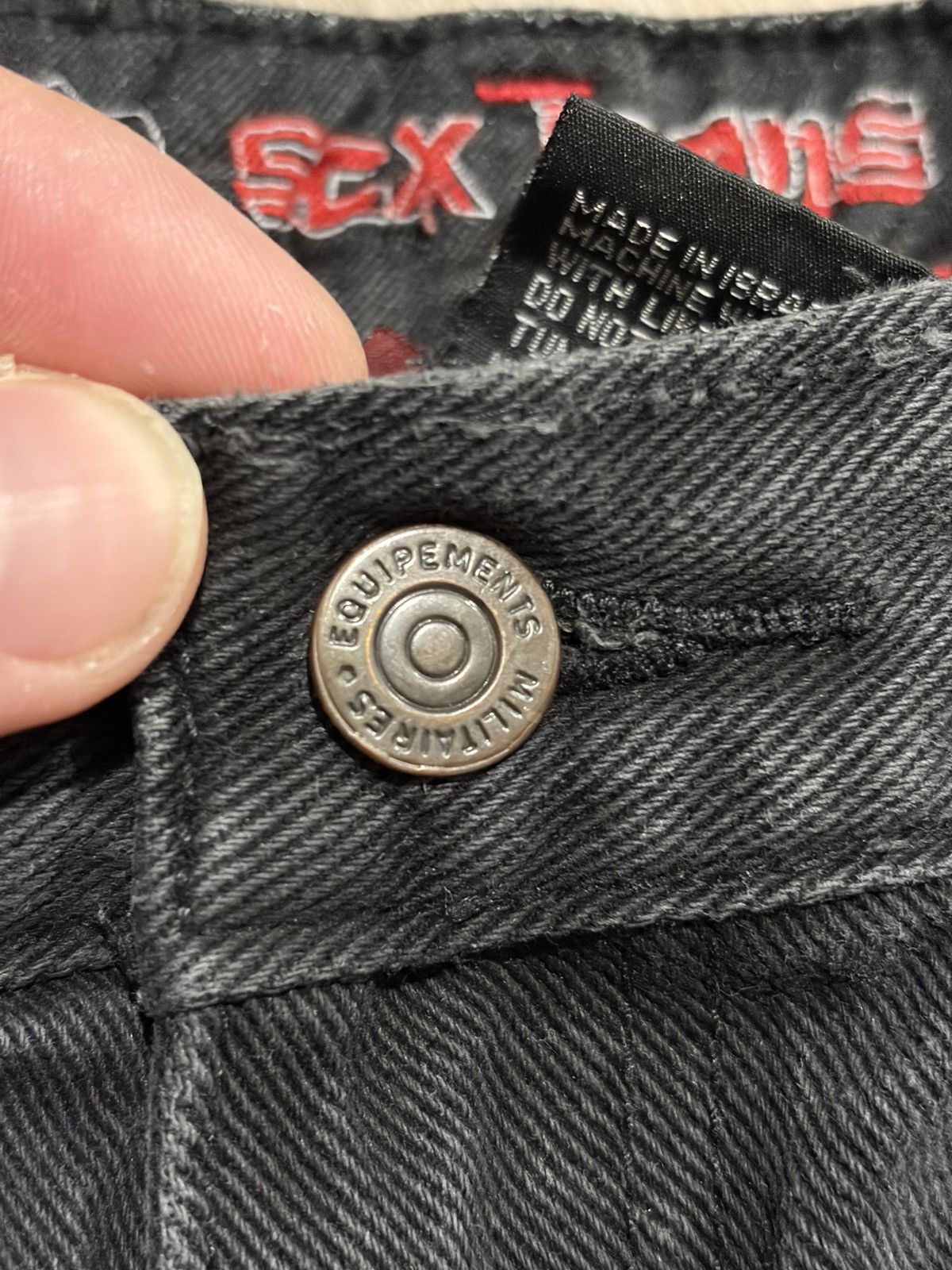 Vintage Vintage SCX Jeans Baggy Black Carpenter Denim Shorts 90s Y2K Size US 32 / EU 48 - 9 Thumbnail