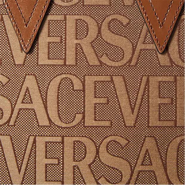 Versace o1g2r1mq0824 Size: OS / Allover Mini Tote in Beige & Brown Size ONE SIZE - 3 Thumbnail