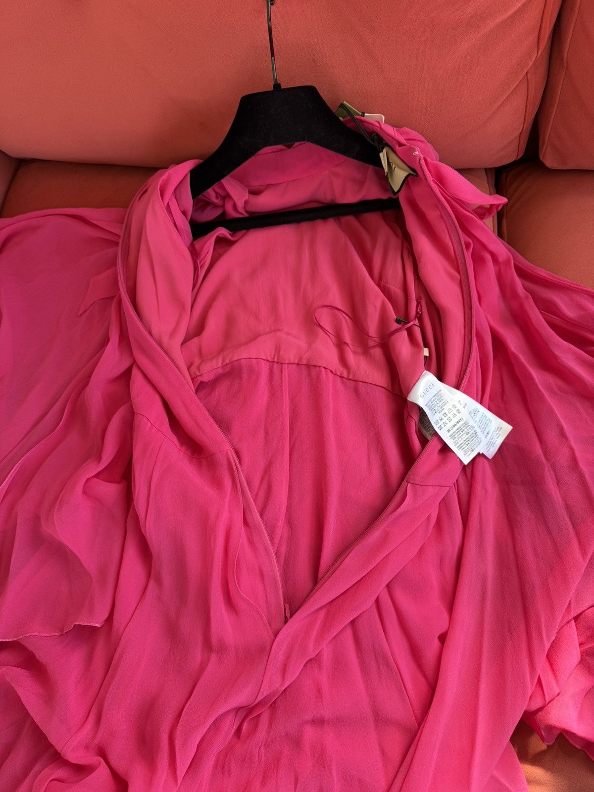 Gucci Gucci New £6500 silk layered pink maxi dress, size XS, 38 IT Size XS / US 0-2 / IT 36-38 - 7 Thumbnail