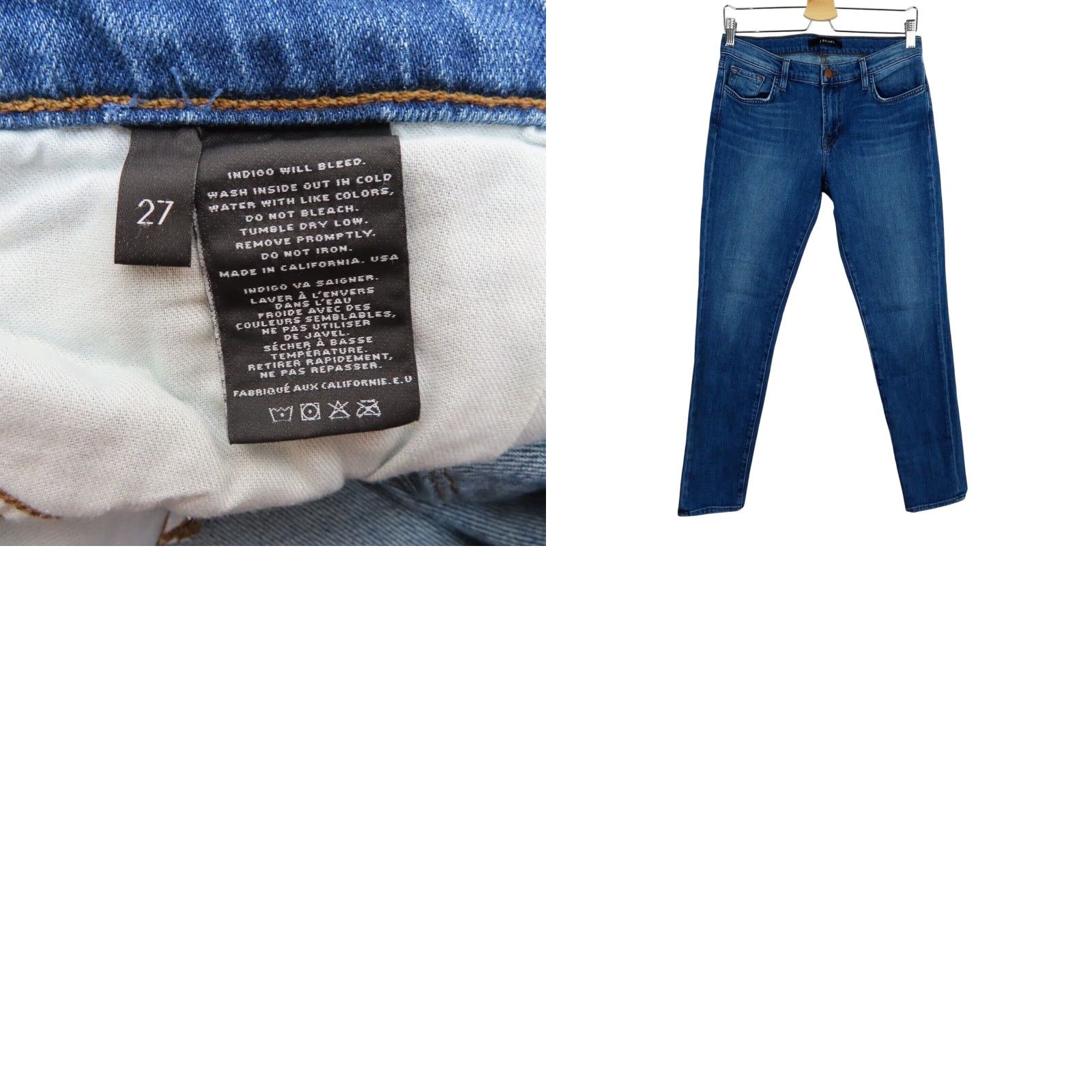 J Brand J Brand Jeans Ellis Echo Blue Wash Denim Straight Leg 27 Womens Cotton Blend 5-Pocket Stretch Regular Vintage No Size 27" / US 4 / IT 40 - 8 Thumbnail