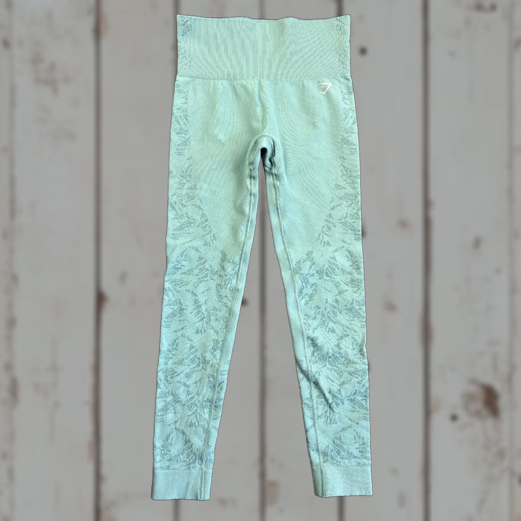 Gymshark GymShark Leggings XS Mint Green Marl Vital Seamless 2.0 Workout Athleisure Womens Size 26" / US 2 / IT 38 - 1 Thumbnail