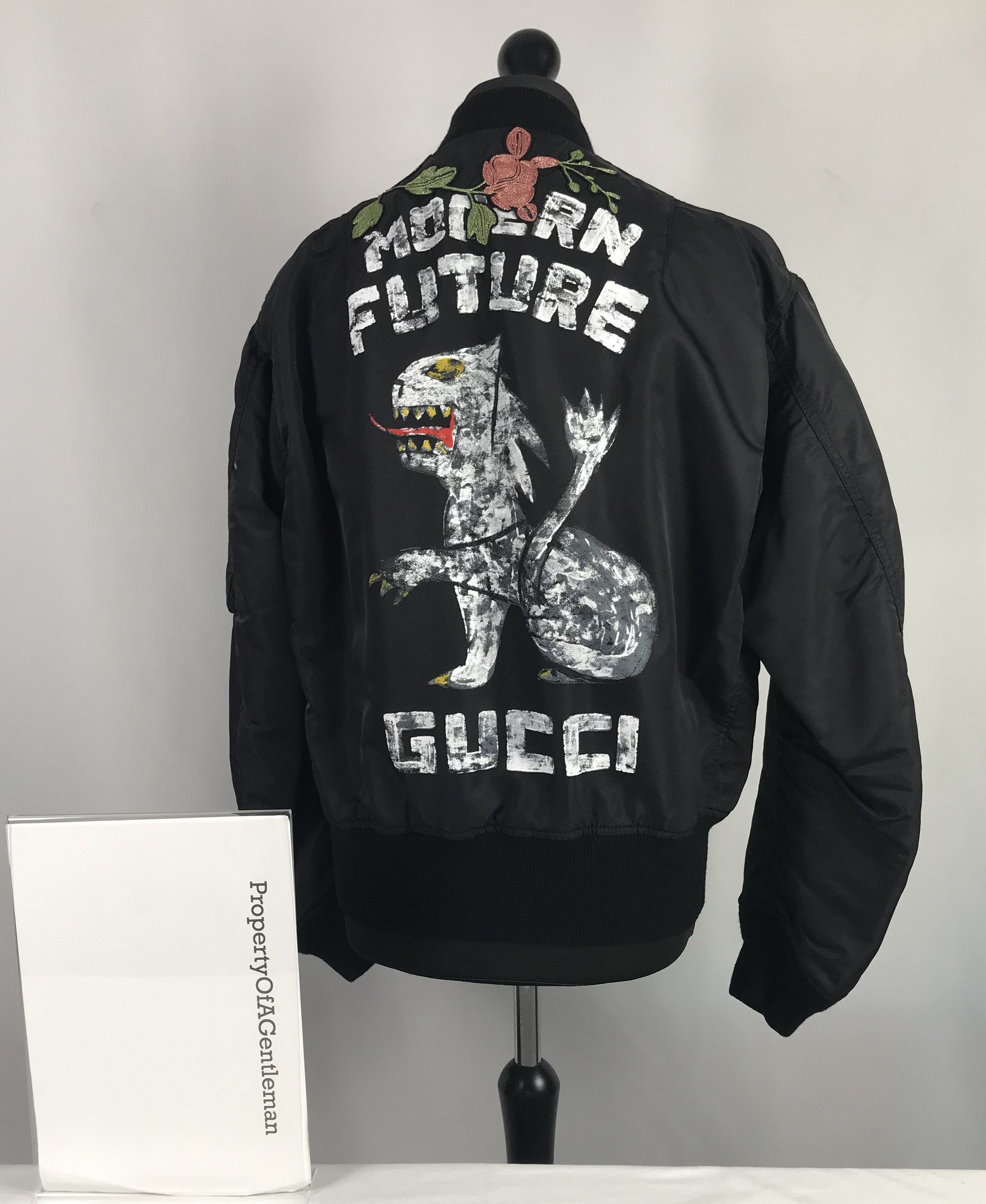 Gucci Gucci Jacket With Rose Embroidery & Painted Dragon Size US M / EU 48-50 / 2 - 13 Thumbnail