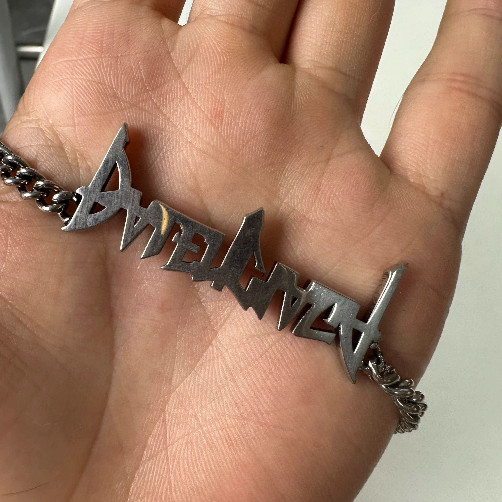 Balenciaga Balenciaga Logo Brass Metal Women's Silver Necklace Size ONE SIZE - 3 Thumbnail