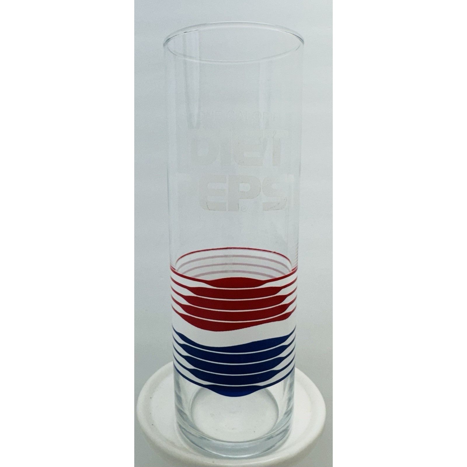 Pepsi Vintage DIET PEPSI One Calorie Logo Tall 7" Glass Tumbler 14 Size ONE SIZE - 7 Thumbnail
