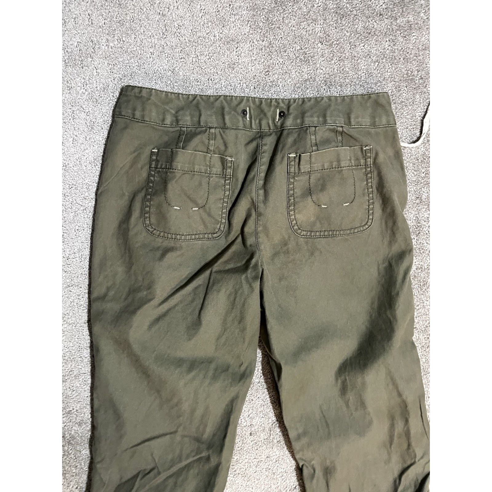 Ann Taylor VINTAGE Ann Taylor Loft womens Olive green Straight career pants 4 Petite Size 27" / US 4 / IT 40 - 4 Thumbnail