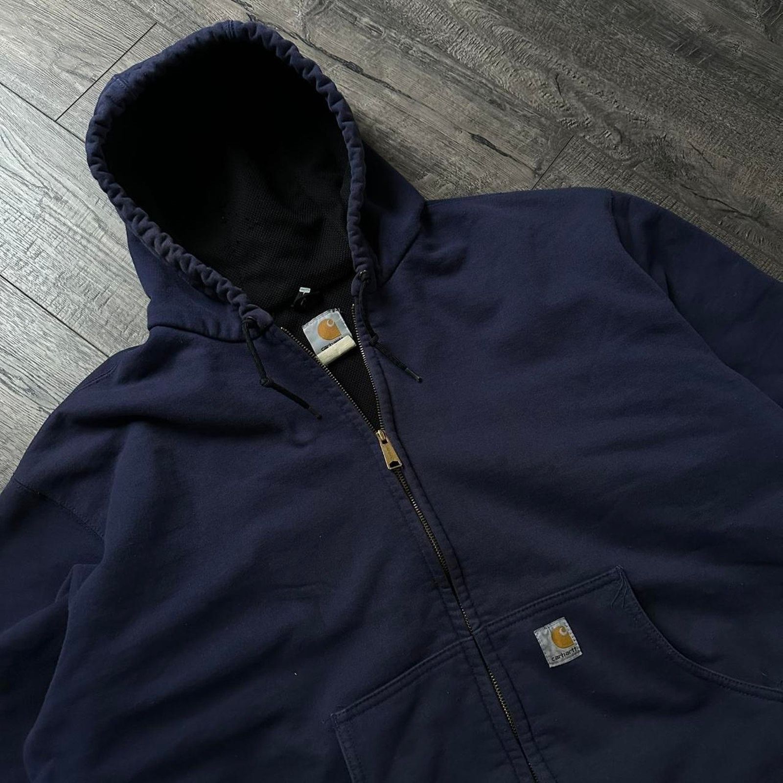 Carhartt × Vintage Vintage 90s Heavy Thermal Work Jacket Zip Up Sweatshirt Size US XL / EU 56 / 4 - 6 Thumbnail