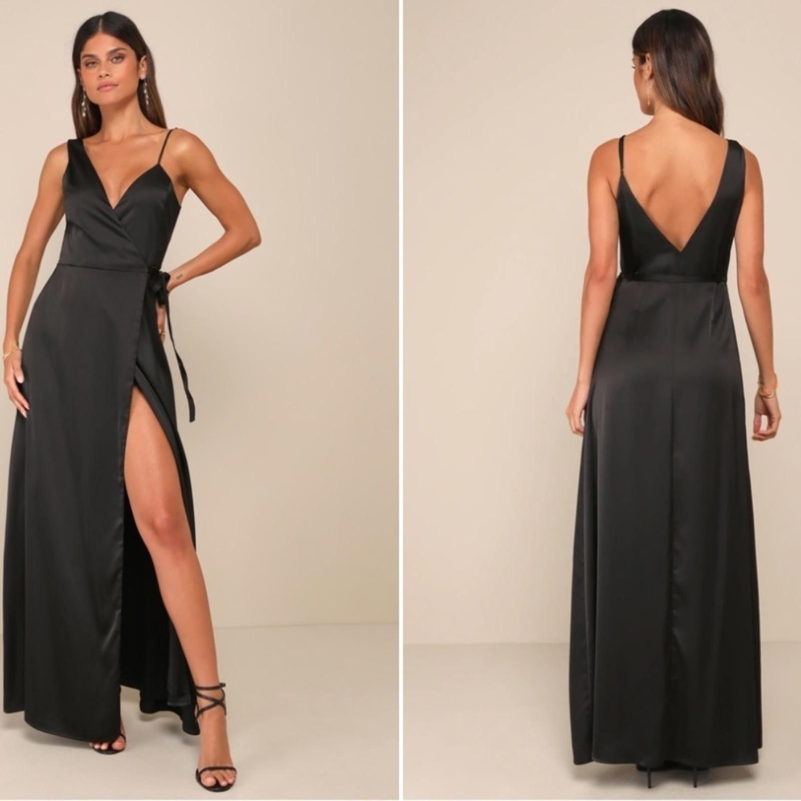 Lulus LULUS Prom Wedding Bridesmaid Sexy Elegant Satin Wrap Maxi Size XL / US 12-14 / IT 48-50 - 4 Thumbnail