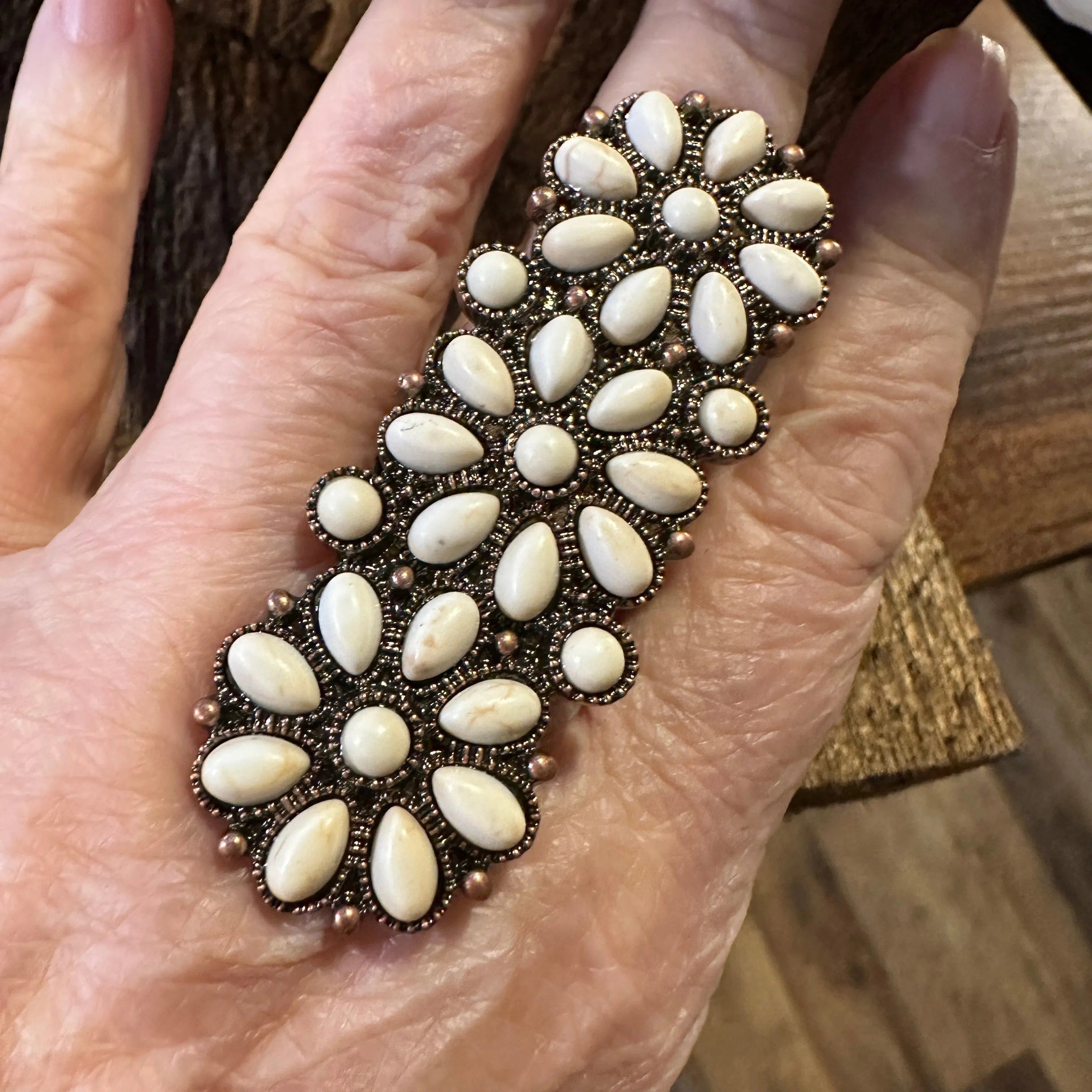 Other Western Boho Hippie Triple Stone Floral Concho Cuff Ring: Co Size ONE SIZE - 2 Thumbnail