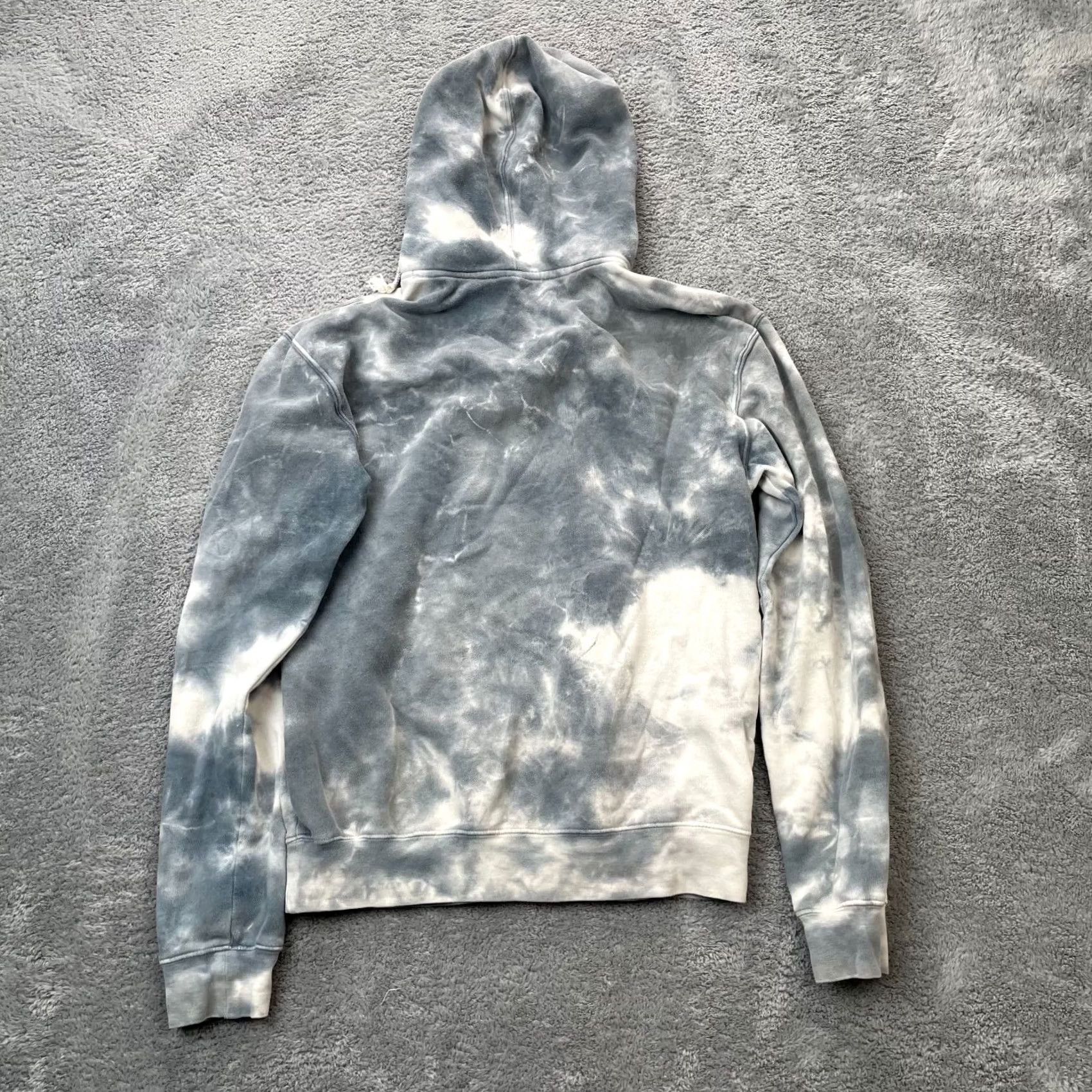Vintage VINTAGE Mens Broken Promises Hoodie Small Gray Tie Dye Graphic Print Floral Fleece Lined Size US S / EU 44-46 / 1 - 5 Thumbnail