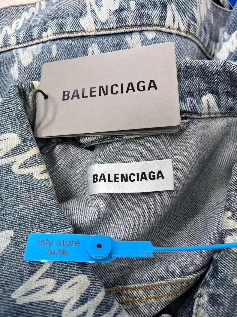 Balenciaga Balenciaga Logo Printed Loose Washed Distressed Denim Jack Size L / US 10 / IT 46 - 5 Thumbnail