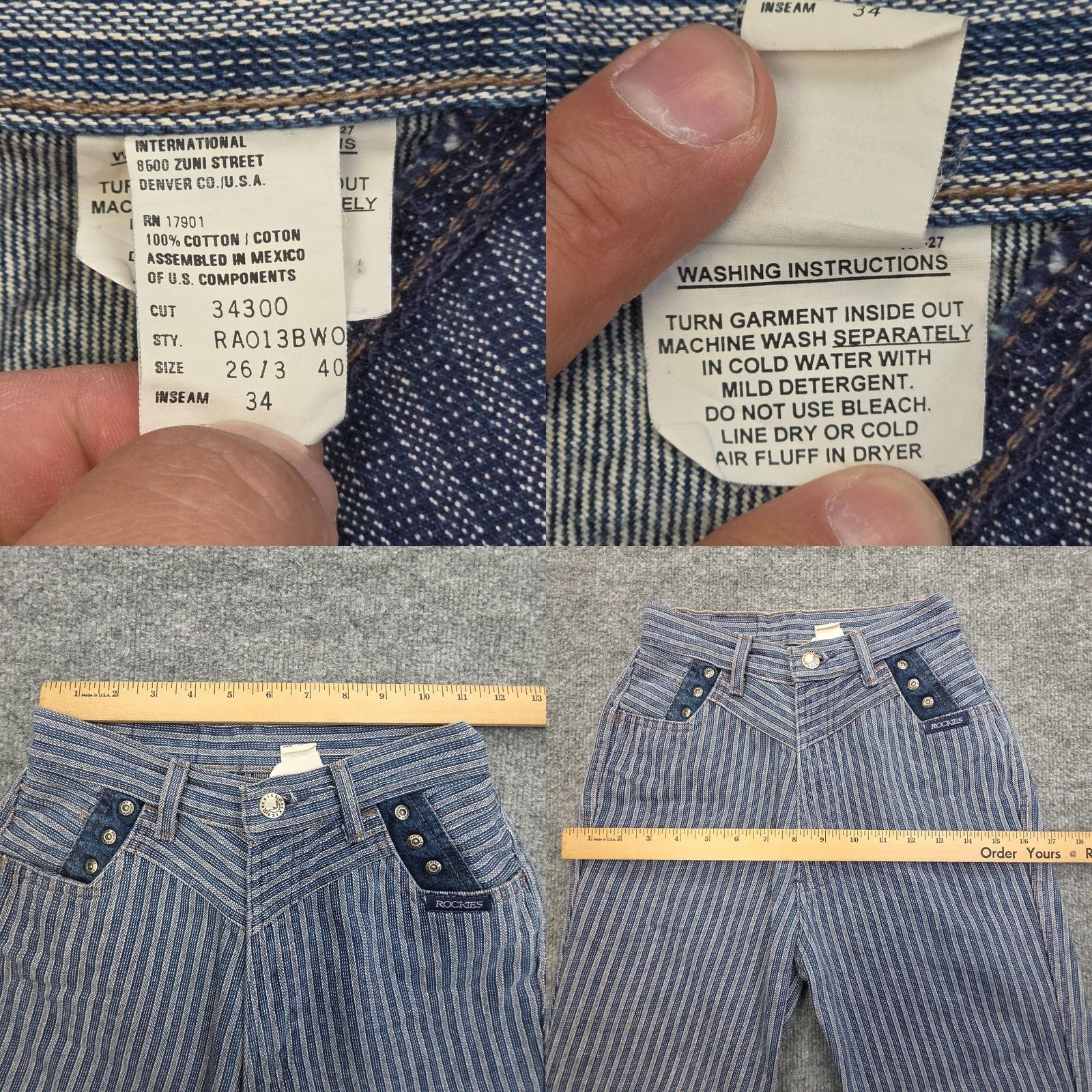Vintage VINTAGE Rocky Mountain Rockies Pants High Rise Blue Pin Stripe Women's 3 / 26 Size 26" / US 2 / IT 38 - 8 Thumbnail
