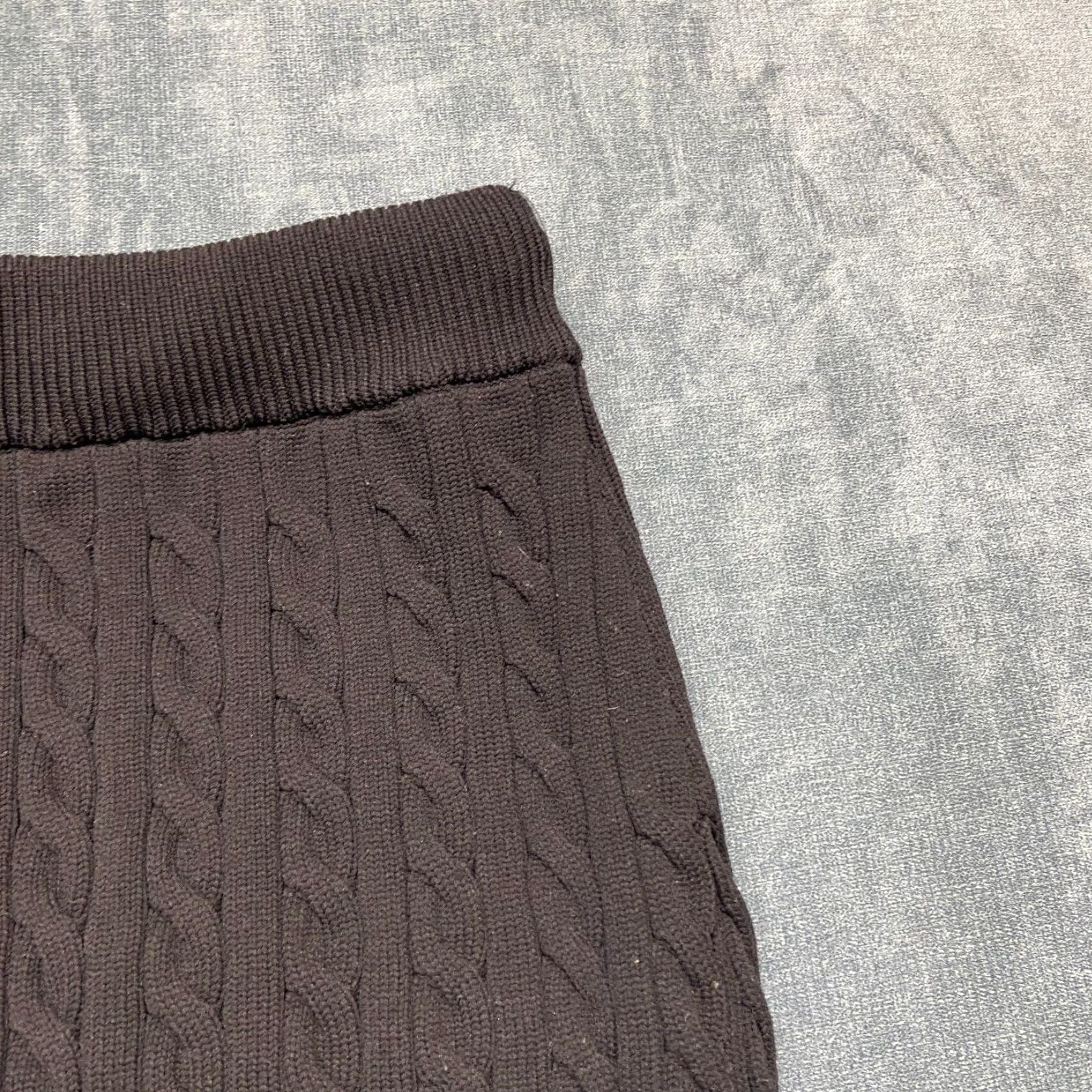 Alexander Wang Alexanderwang A Line SKirt Womens 23W Black Cable Knit Knee Length Elastic Waist Size 40" / US 18 - 5 Thumbnail