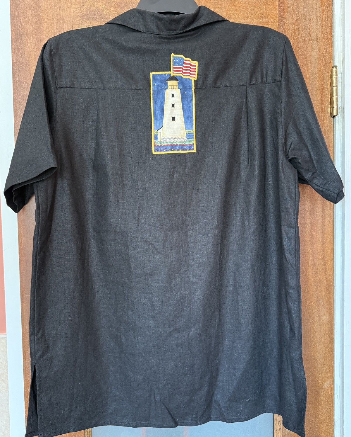 Other The Quacker Factory Vtg Black Linen SS Nautical Button Cover Size S / US 4 / IT 40 - 6 Thumbnail