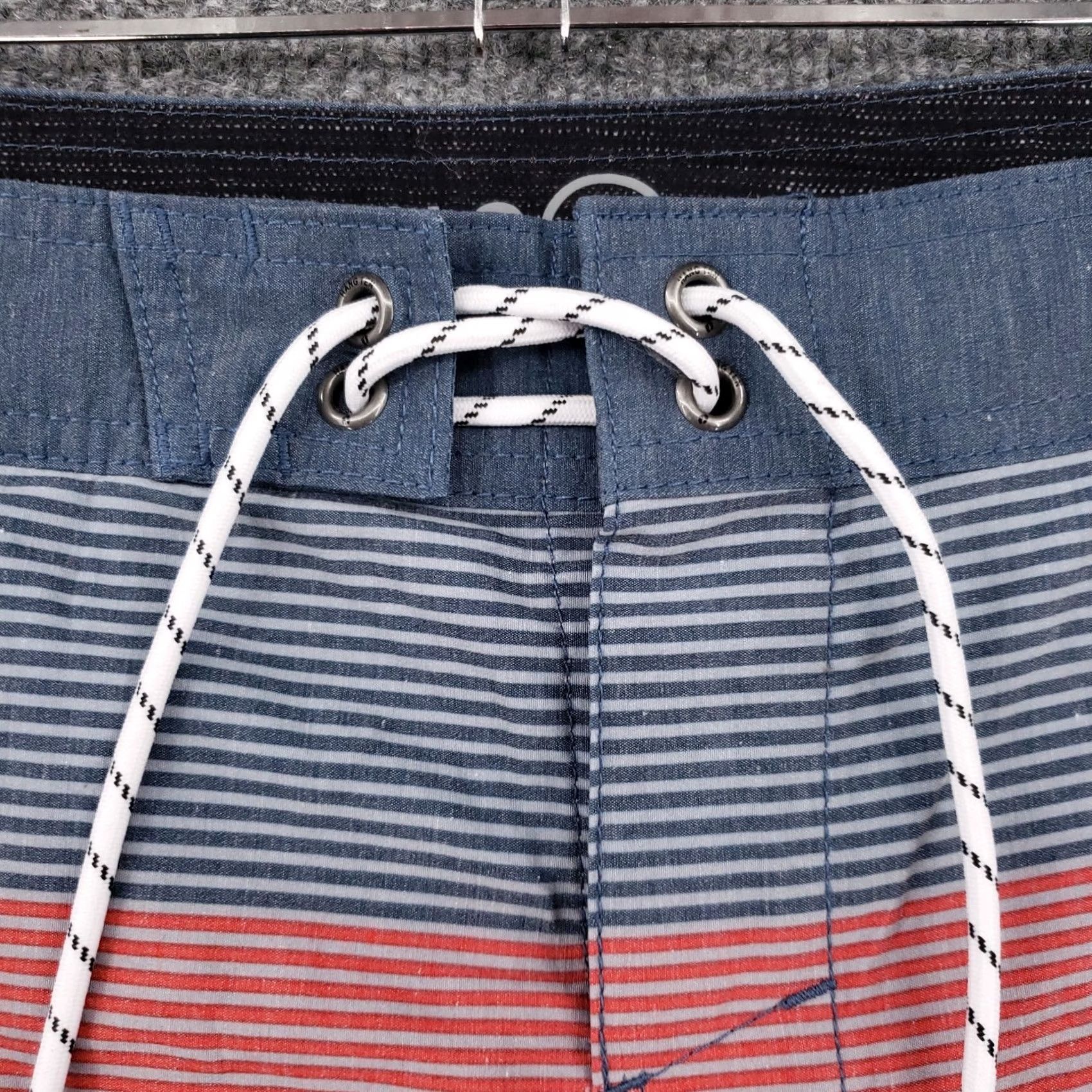 Hang Ten Hang Ten Swim Trunks Board Shorts 40 Blue Striped Drawstring Surfing Swimwear Men Size US 40 / EU 56 - 6 Thumbnail