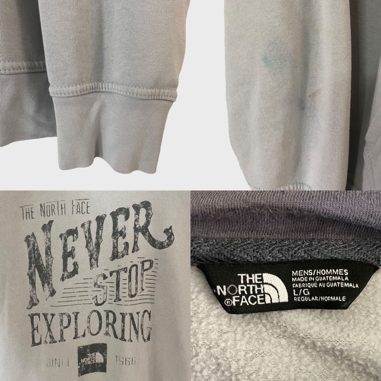 The North Face VINTAGE The North Face NSE Hoodie Mens Large Gray Graphic Long Sleeve Pullover Sweatshirt Size US L / EU 52-54 / 3 - 8 Thumbnail