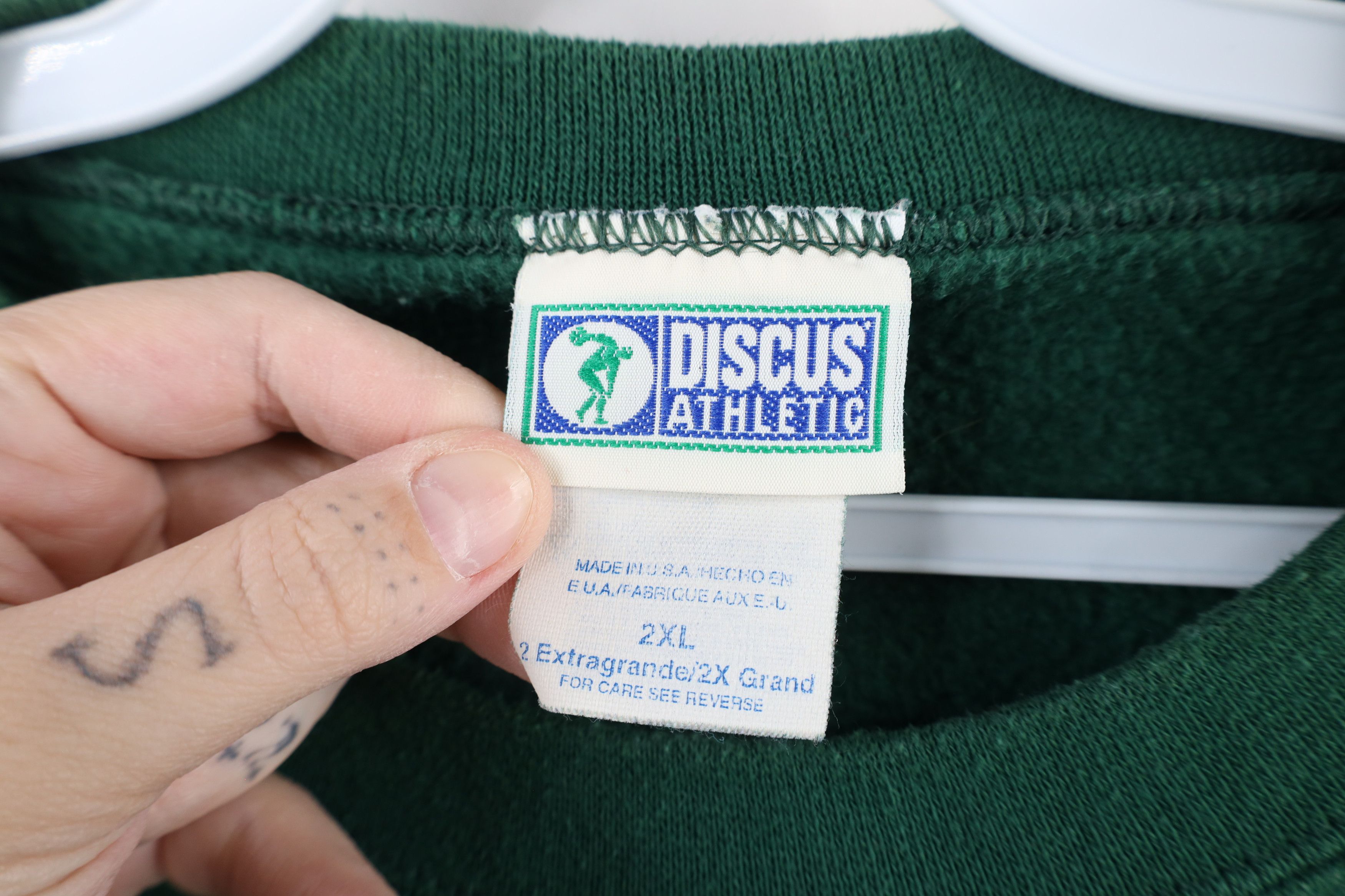 Vintage Vintage 90s Streetwear Heavyweight Sweatshirt Green USA Size US XXL / EU 58 / 5 - 4 Thumbnail