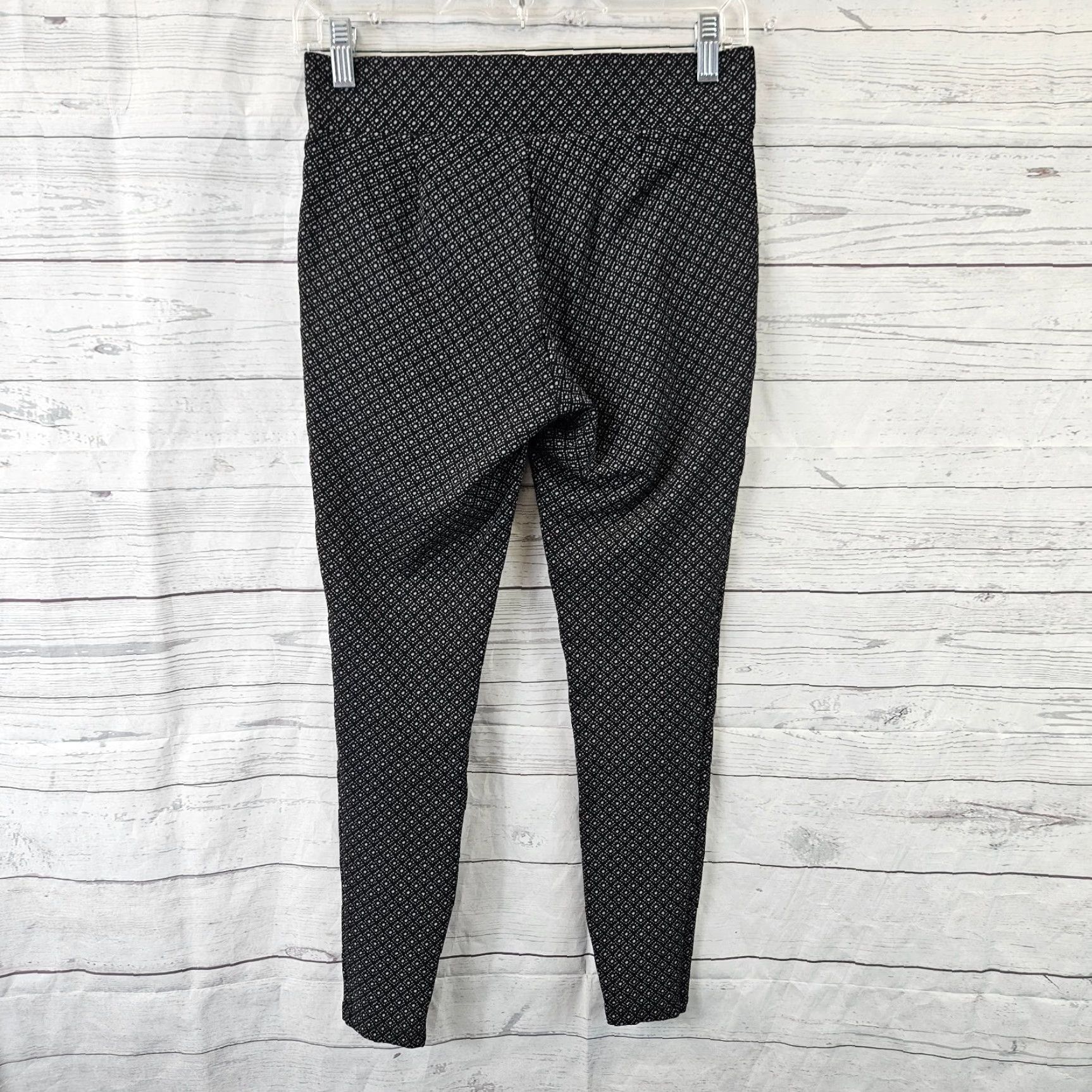Loft VINTAGE Ann Taylor LOFT Womens Cropped Leggings Sz S Black Gray Mid Rise Rayon Blend Size 28" / US 6 / IT 42 - 3 Thumbnail