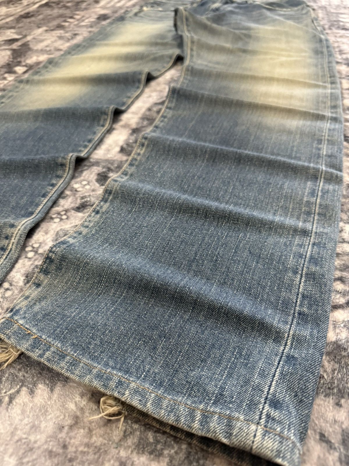 Japanese Brand EDWIN 505 Muddy Wash Selvedge Jeans Straight Loose Size US 32 / EU 48 - 12 Thumbnail