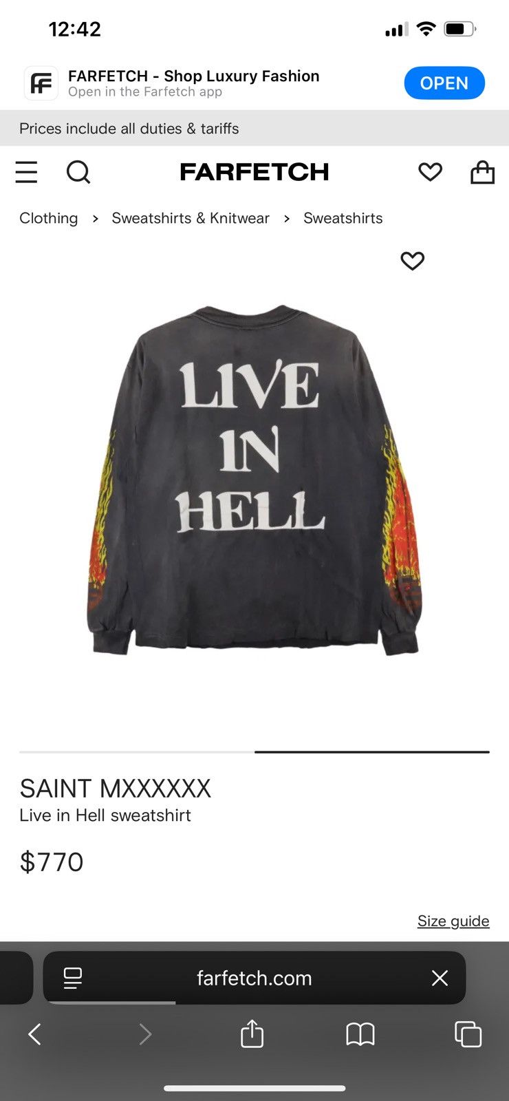Saint Michael SAINT MICHAEL LIVE IN HELL LONG SLEEVE SZ L Size US L / EU 52-54 / 3 - 4 Thumbnail