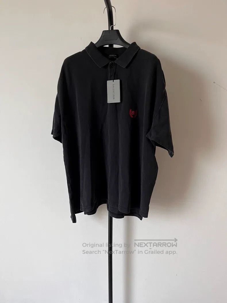 Balenciaga Balenciaga Solid Color Collar Faded Cotton Pique Button Sh Size US M / EU 48-50 / 2 - 1 Thumbnail