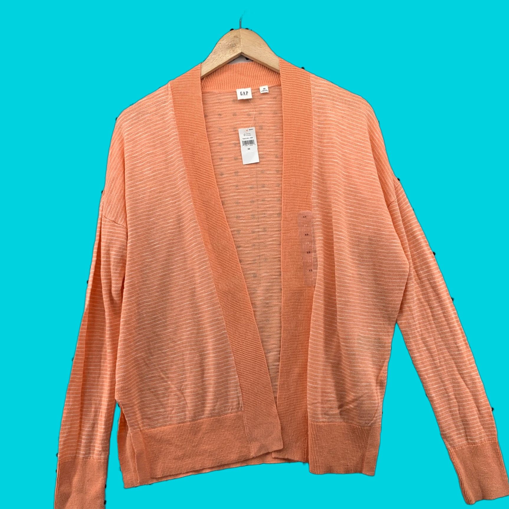 Gap Gap Open Cardigan Sweater Pink Knit Long Sleeve Light Weight XS Womens Regular Cotton Blend All Seasons Size XS / US 0-2 / IT 36-38 - 1 Thumbnail