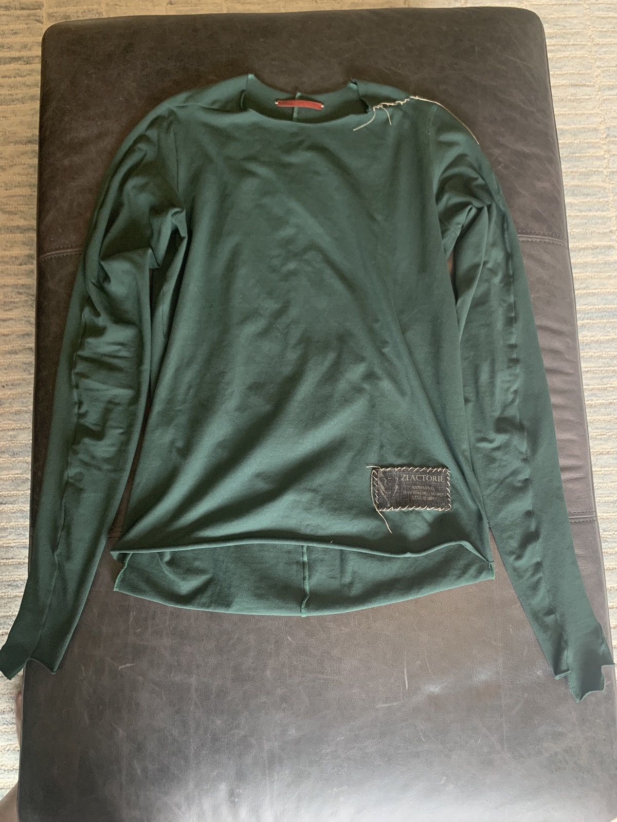 image of Zam Barrett Longsleeve Tee Green, Men's (Size Medium)