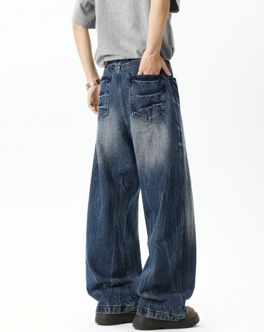 Japanese Brand Washed blue men's cool scimitar lightning jeans Size US 32 / EU 48 - 3 Thumbnail